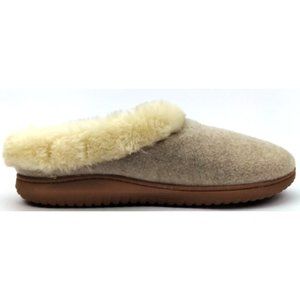Dearfoams Women's Clog Slippers Indoor Outdoor Winter Memory Foam Oatmeal XL